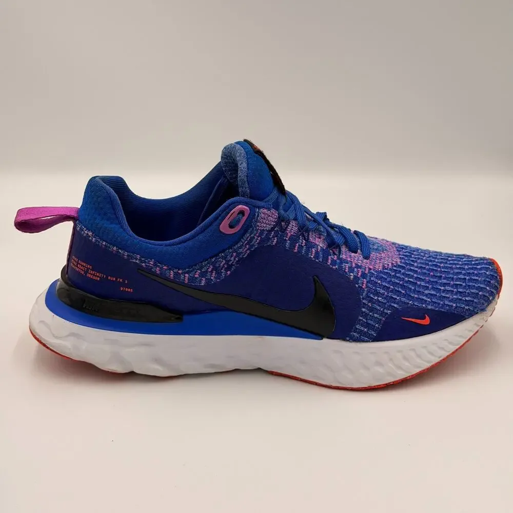 Nike React Infinity Run Flyknit 3 Womens Blue/Crimson DZ3016-400 Size US 8.5